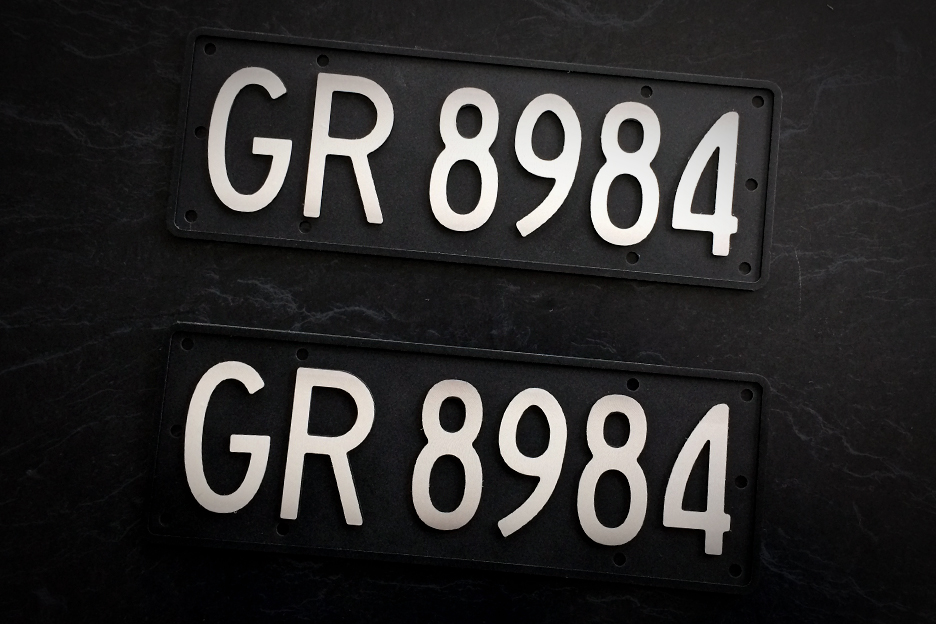 Black Plates Number Plate Stickers